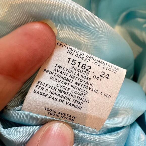 Vintage Scott McClintock Womens Maxi Dress Size 16 Blue Plaid Tulle 80s Costume - Picture 8 of 11